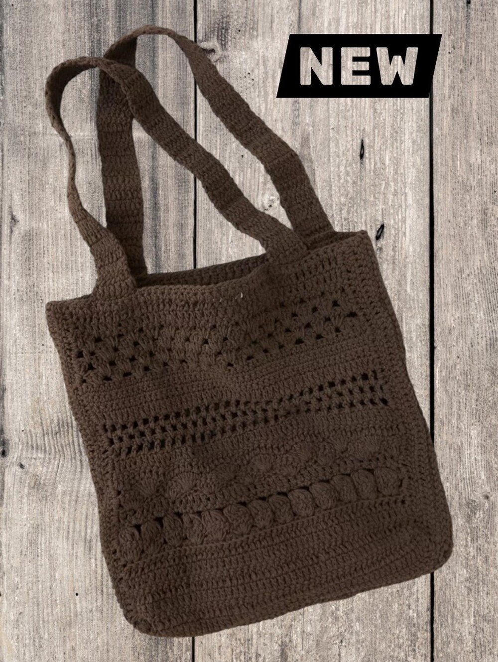 NEW! American Eagle Brown Crochet Knit Tote Bag Boho Packable